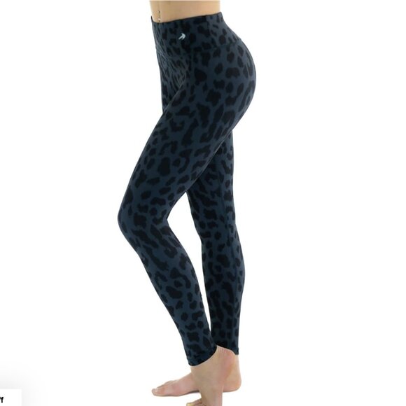 CompressionZ Compression Leggings Super High Waist - Leopard Blue Black Size S - Picture 1 of 9